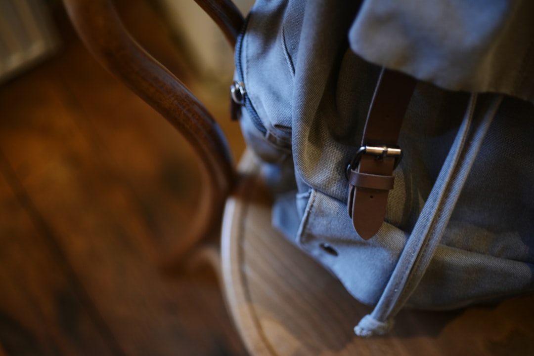 A close up of a bag on a chair